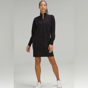 Lululemon Softstreme Long-Sleeve Half-Zip Dress Black grey Euc size 6